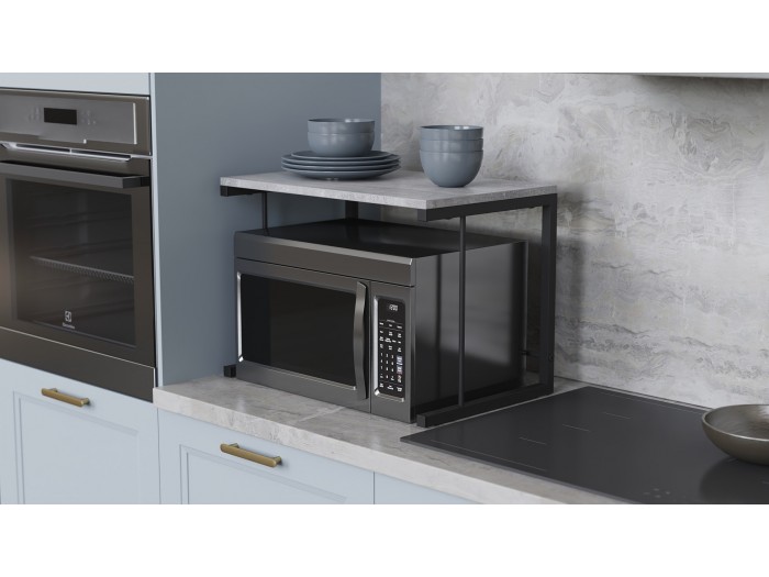 Помощна етажерка за кухня Kitchen 301 (бетон/черно)